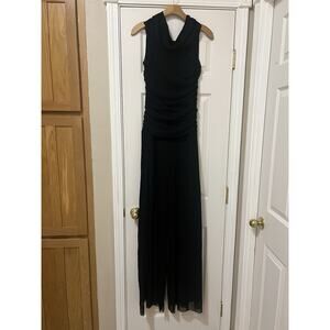 Fuzzi Women's Black Sleeveless Wide Leg Jumpsuit Size XL summer Lightweight